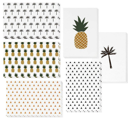 4x6 Inch Holiday Greeting Cards Pineapple / Palm Tree / Triangle Pattern Available